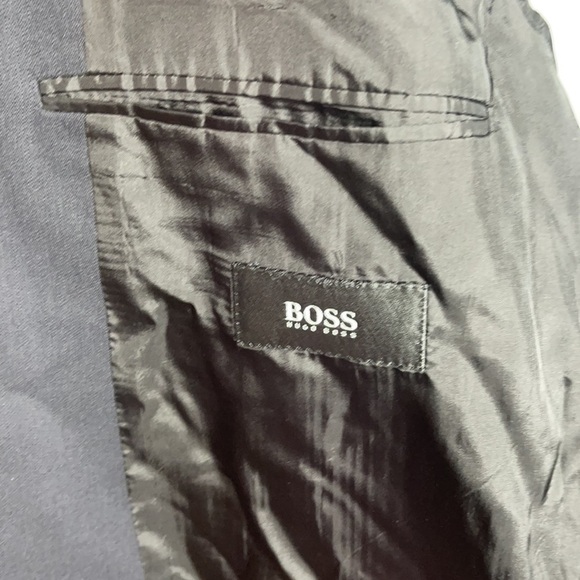 HUGO BOSS Barneys New York Wool Suit Jacket Navy Blue Blazer Men’s Size 42L - Picture 14 of 16